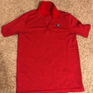 Striped Red and Black UGA Polo Shirt